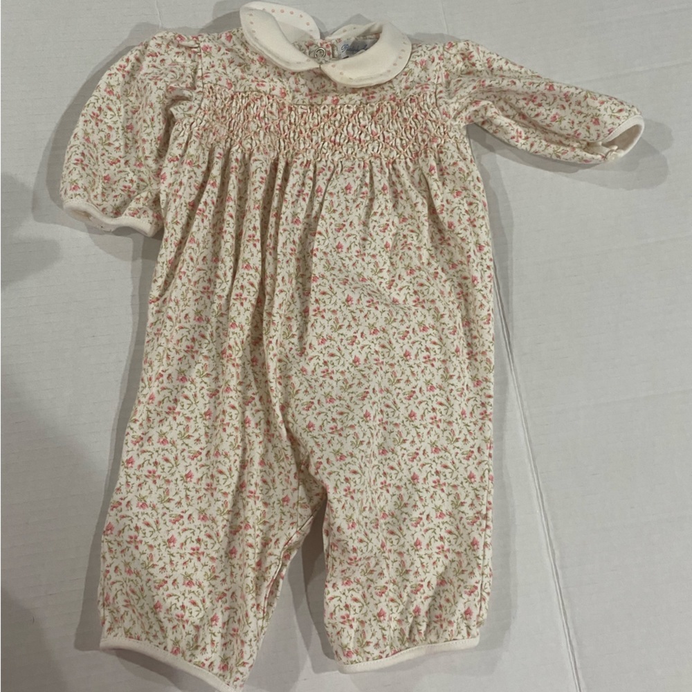 Ralph Lauren baby girl floral  footless romper with collar size 6 months